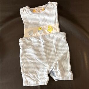 Blue Striped Easter Outfit - 6M